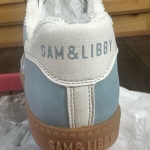 Sam & Libby Blue and White Low-Top Sneakers, Brand New, 6.5
